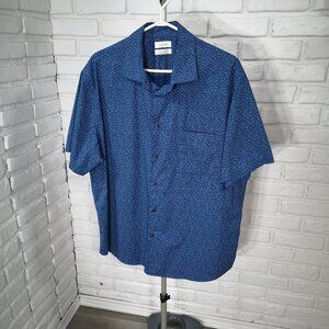 Calvin Klein Men's Size XL (17-17 1/2) Stretch & Wrinkle Resistant Blue Shirt